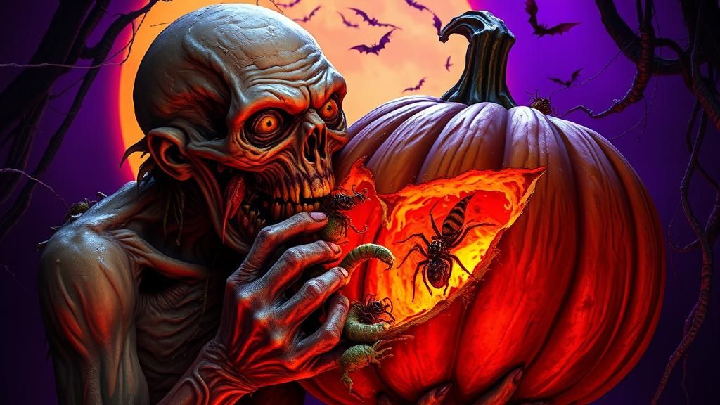 Rotting Zombie Feast: A Dark Fantasy Pumpkin Horror