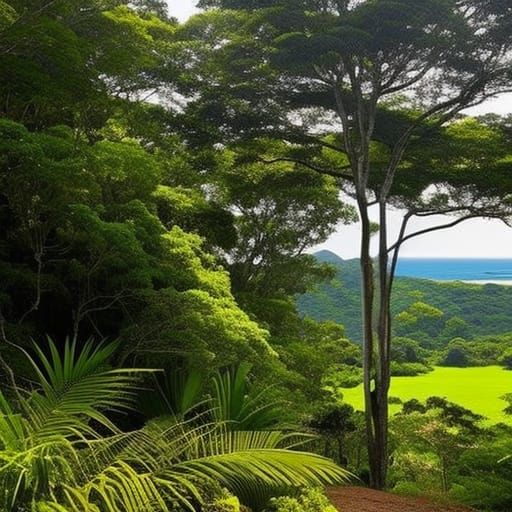 Mayan Temple at Sunset in Jungle