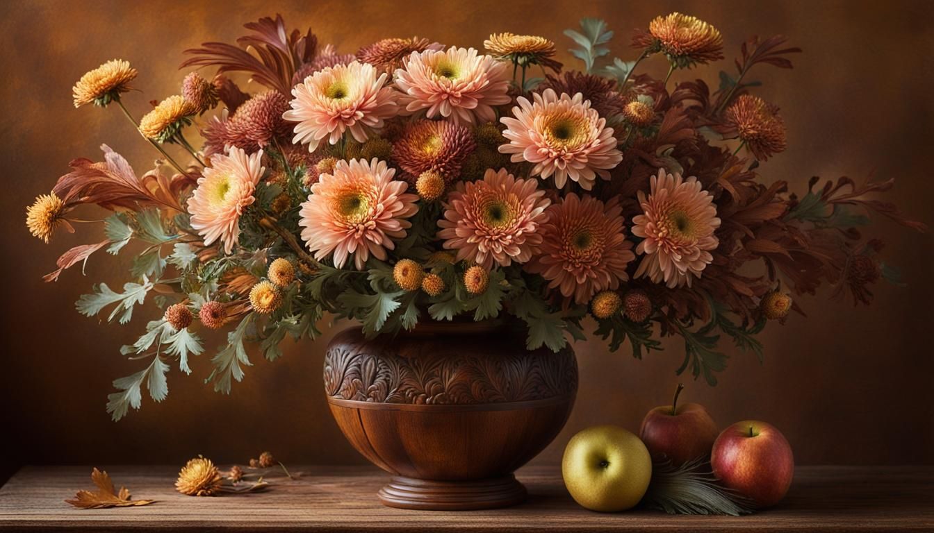 Autumn Bouquet Still Life with Soft Focus