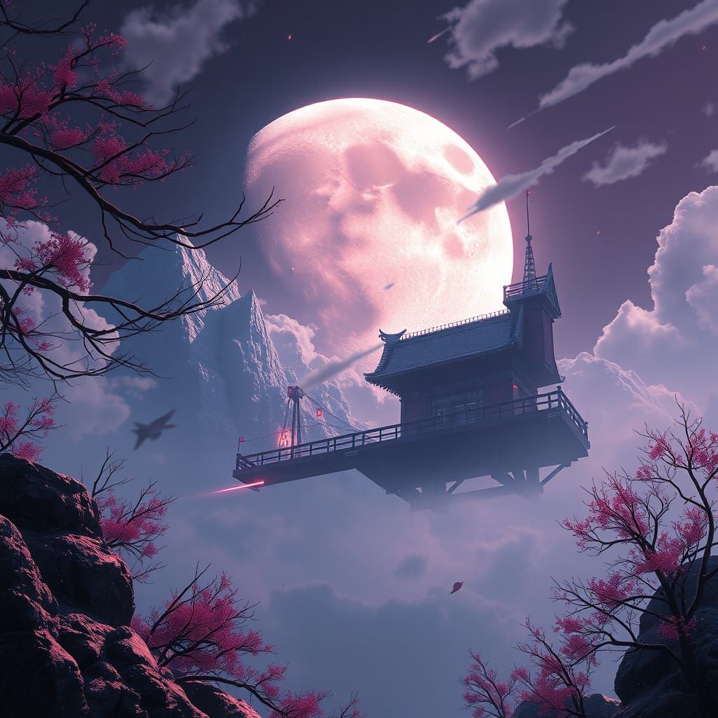 Mystical Moon Fox in Detailed Anime Style