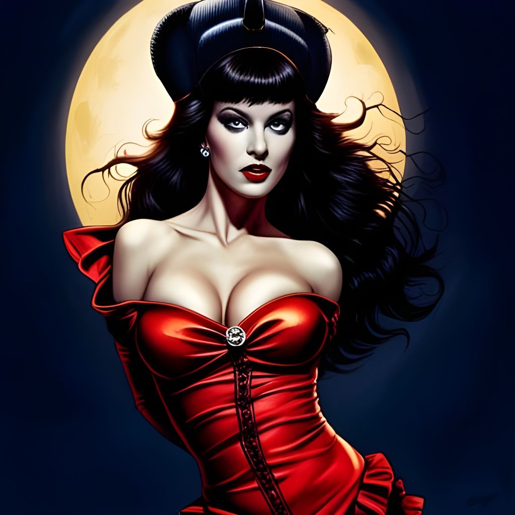 Elvira Mistress of the Dark: Photorealistic Portrait