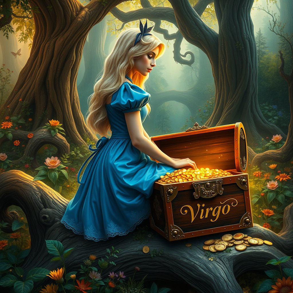 Alice in Wonderland and Virgo Treasure Chest