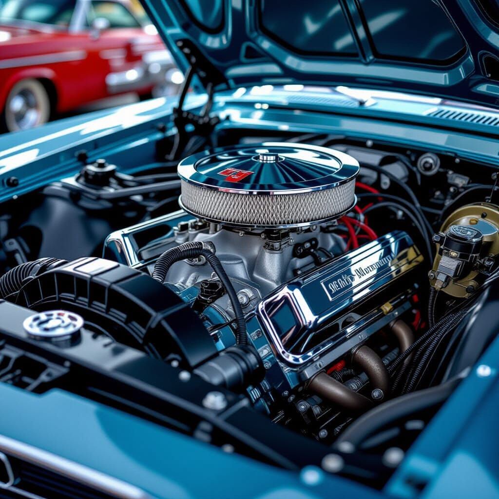 1965 Mustang GT Engine Bay Hyperrealistic Detail