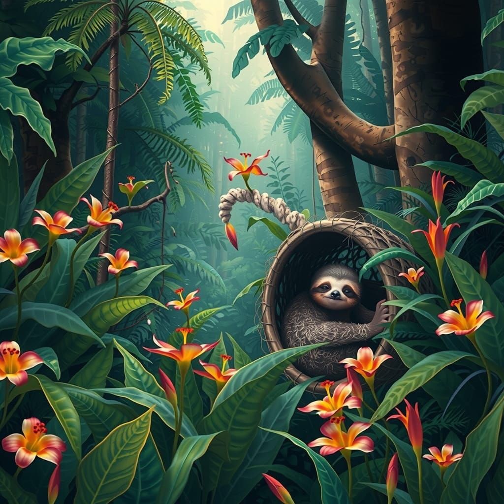 Sloth Sanctuary in Costa Rica, Digital Art