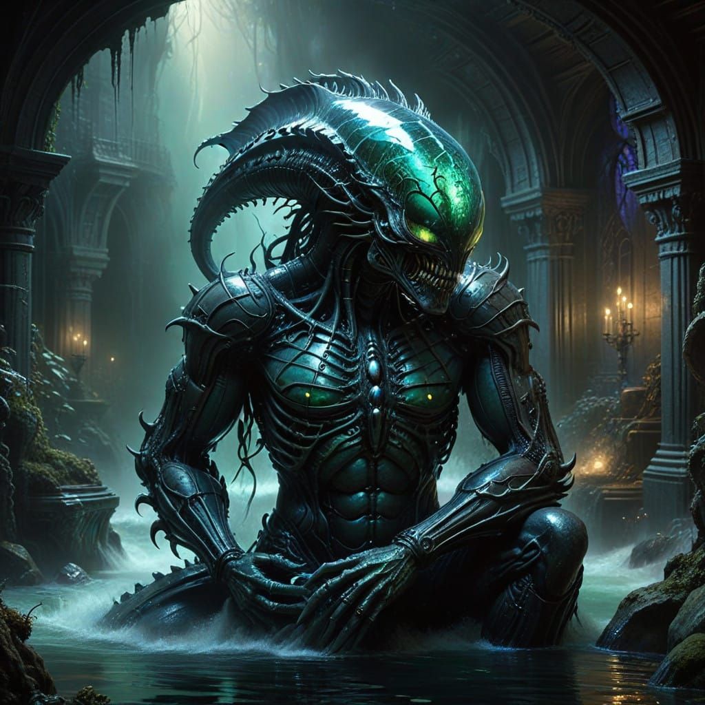 Mythical Sea Serpent Ascends from the Abyss