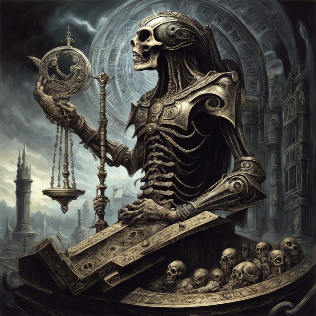 Libra in Dark Gothic Horror Style