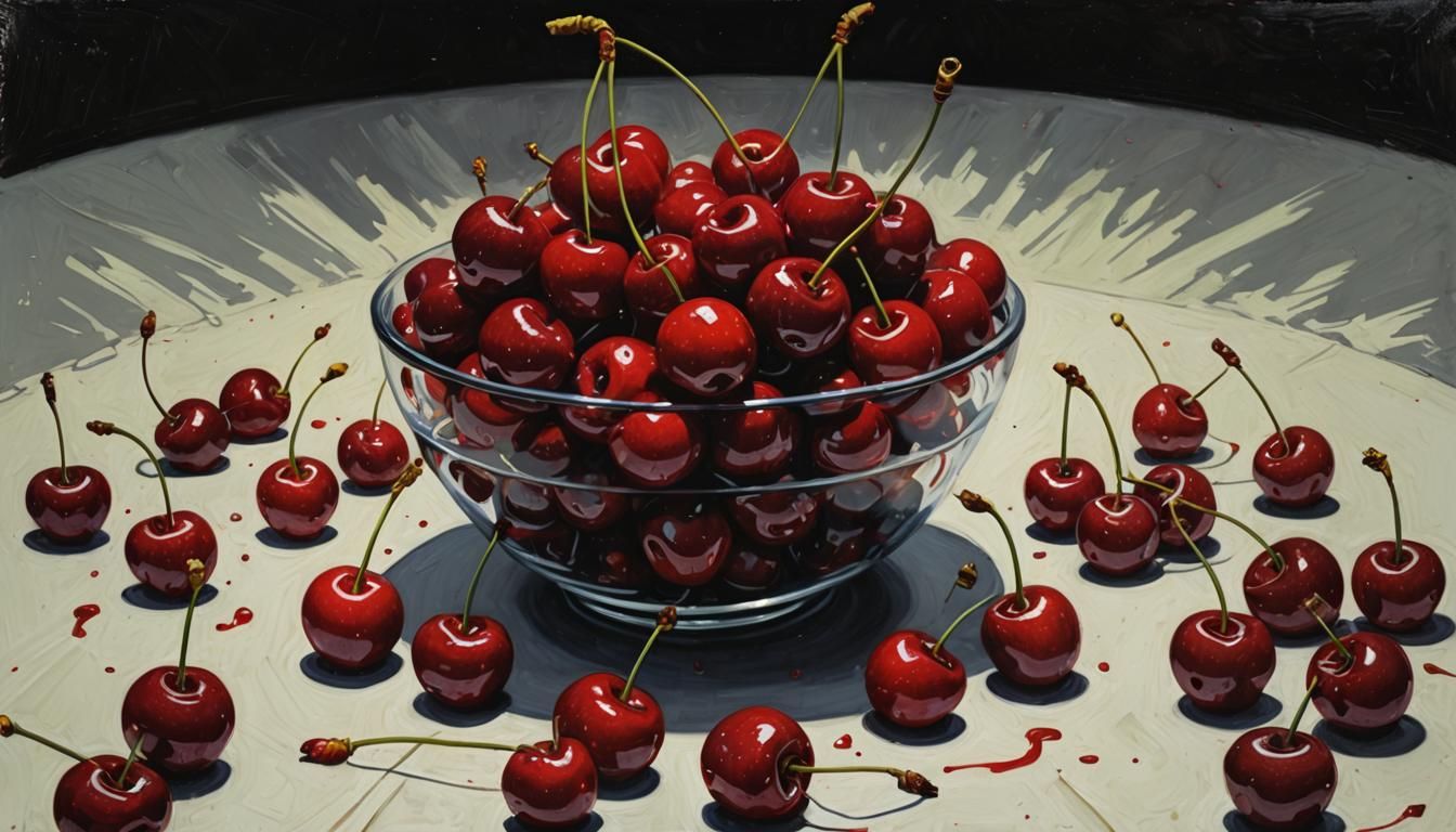 Sinister Cherries: A Darkly Detailed Composition