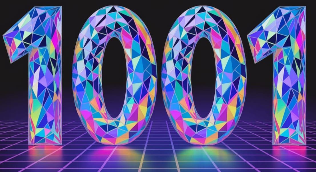 Iridescent Crystal Logo for Number 1001