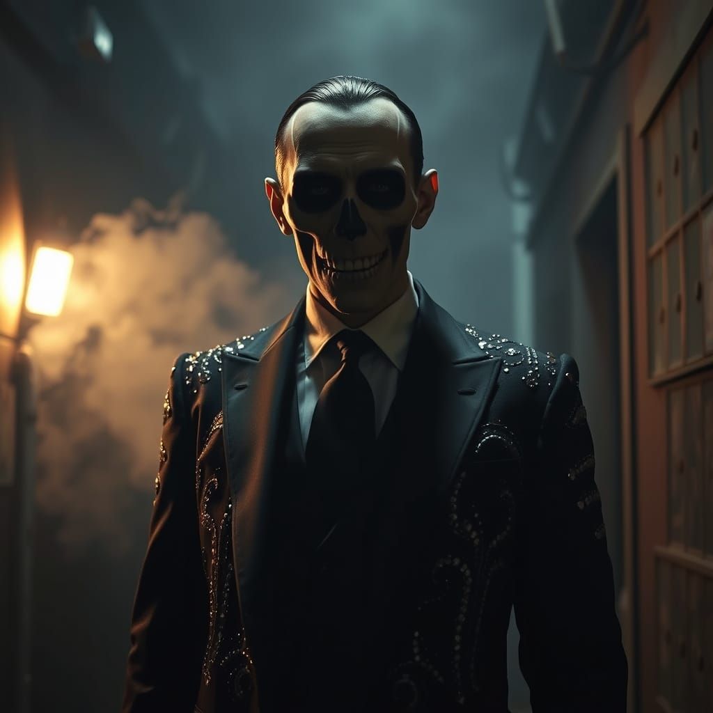 Mysterious Figure in a Gritty, Hyperrealistic Alleyway