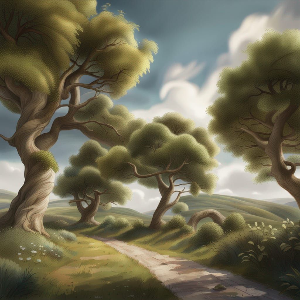 Mystic Puffy Wind Trees