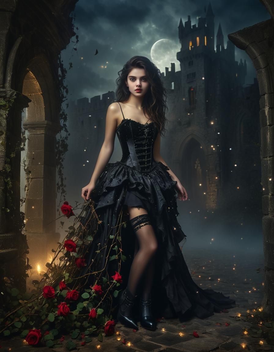 Chiaroscuro Portrait of Woman Emerging from Darkness