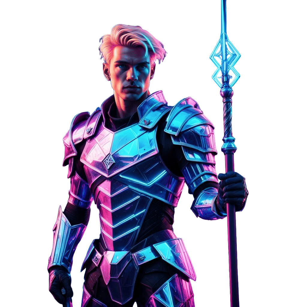Boy in Diamond Armor: Synthwave Neon Retro