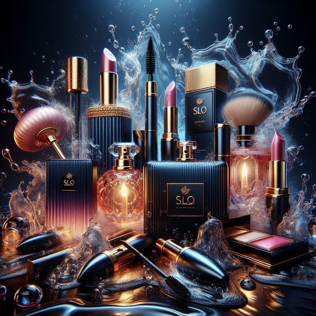 Luxury Cosmetics Product Line with Dynamic Water Effects