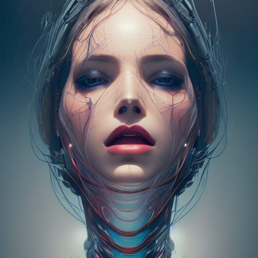 Latex Portrait in Art Nouveau Style