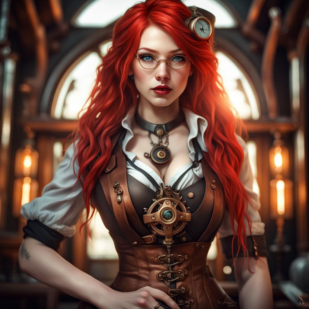 Steampunk Kitsune Girl in Hyper-Realistic Digital Art