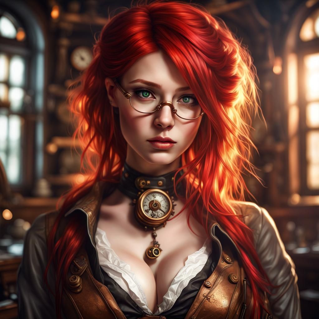 Steampunk Artificer Girl in Hyper-Realistic Detail