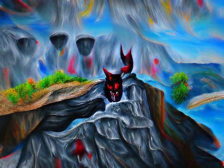 The Devil Overlooks Sinners in Hell