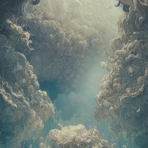Fluffy White Cloud Castle Concept Art