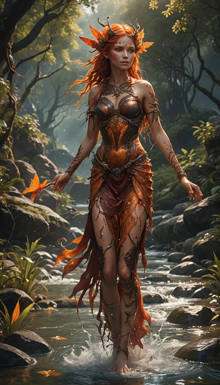 Magical River Nymph in Summer Concept Art