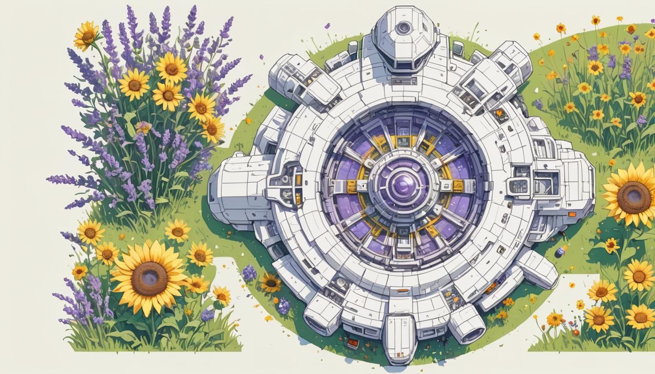 Exploded Axonometric View: Space Cruiser in Meadow