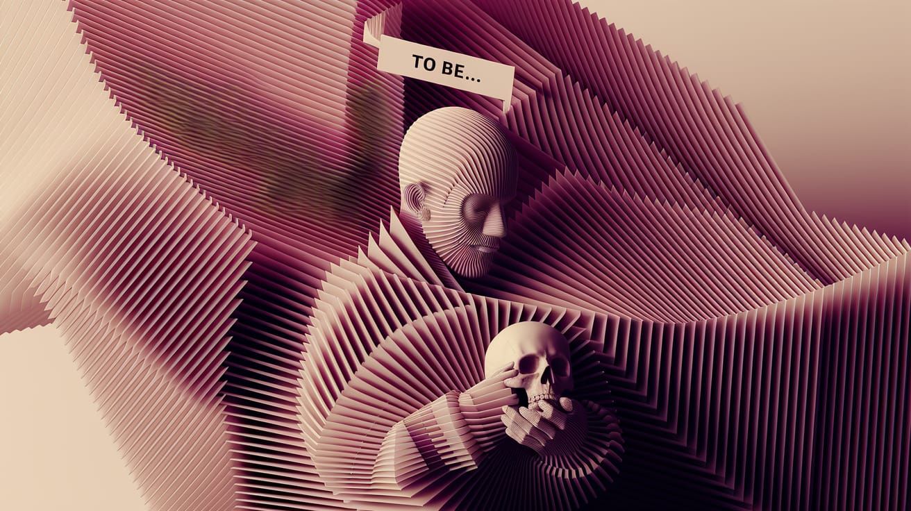Vibrant Optical Illusion of Hamlet in 3D Style