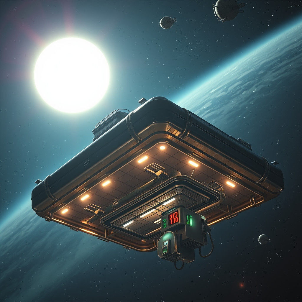 Otherworldly Gas Station Near Sirius Star in Sci-Fi Style