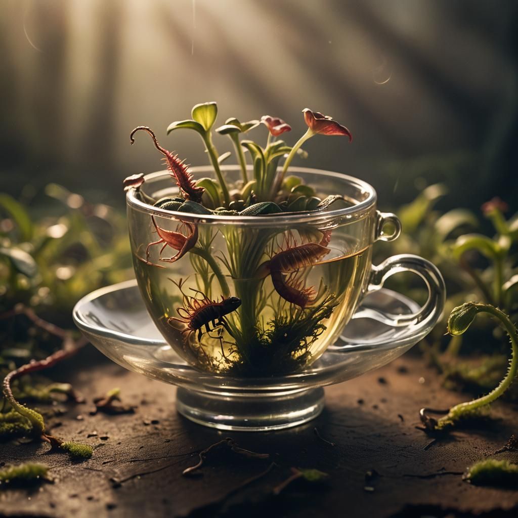 Eerie Miniature World in a Teacup