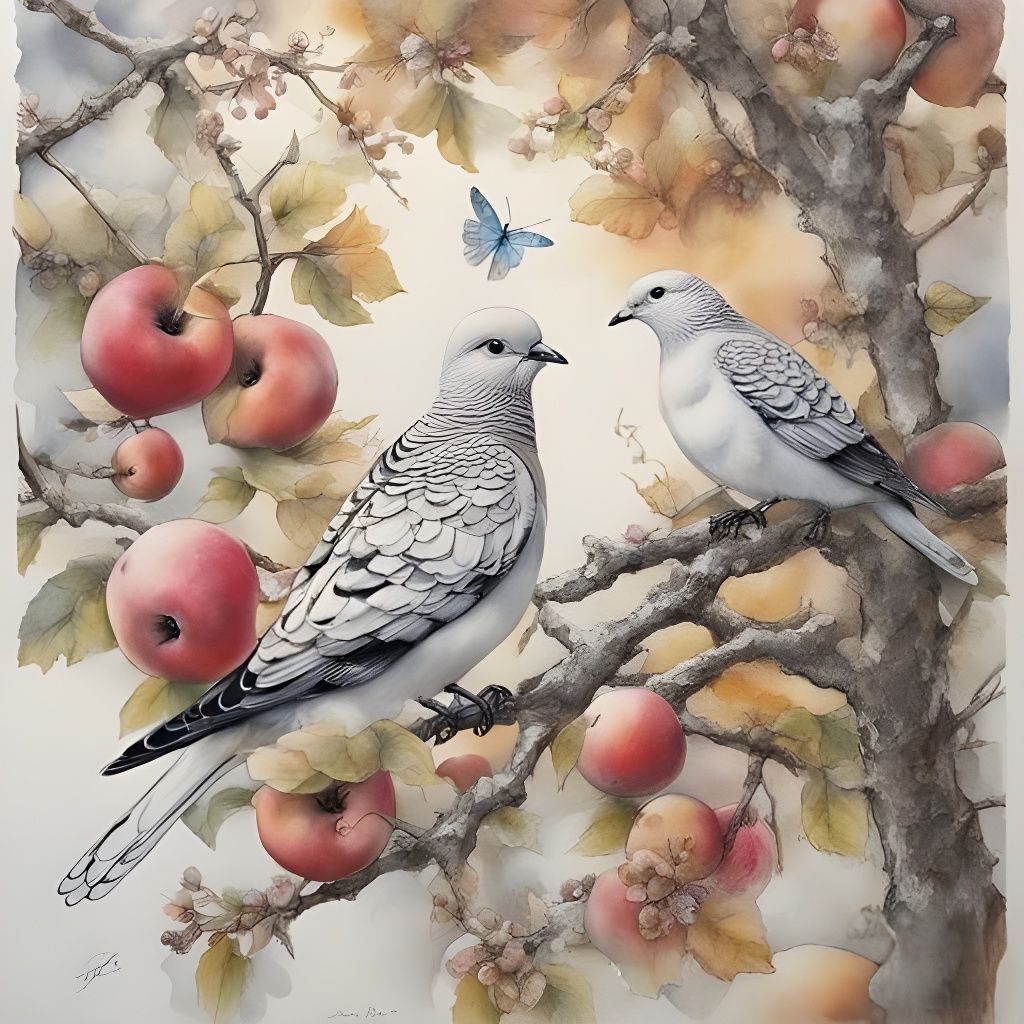 Harmonious Ink Painting of Peace and Nature