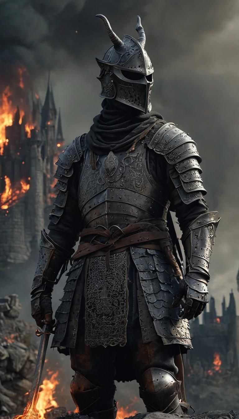 This hyperrealistic, 4K full-body scene presents a powerful ...