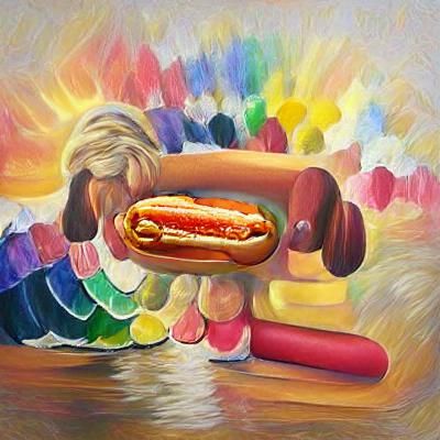 Colorful Painting of a Delicious Hotdog