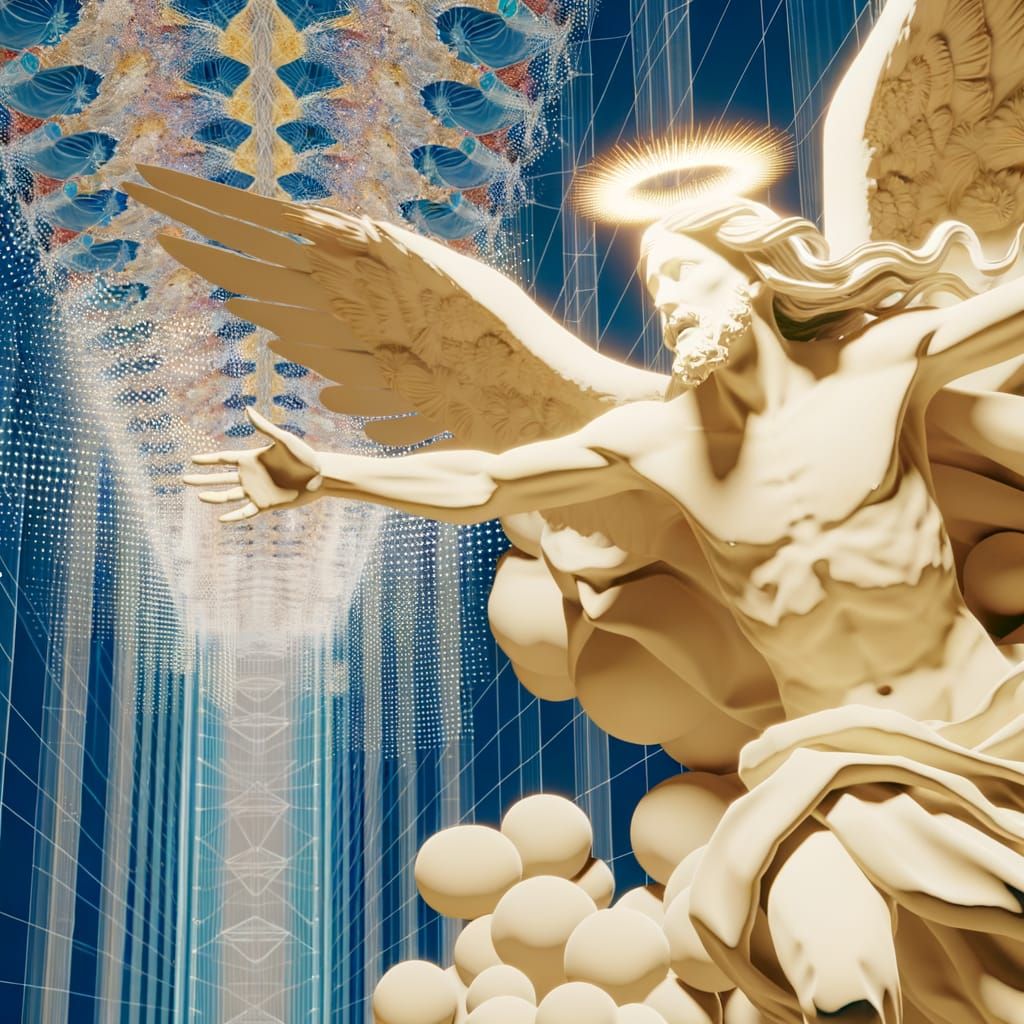 Majestic Anime-Inspired 3D Depiction of a Divine Son
