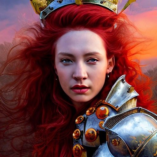 Warrior Goddess Princess: Detailed Matte Painting Portrait