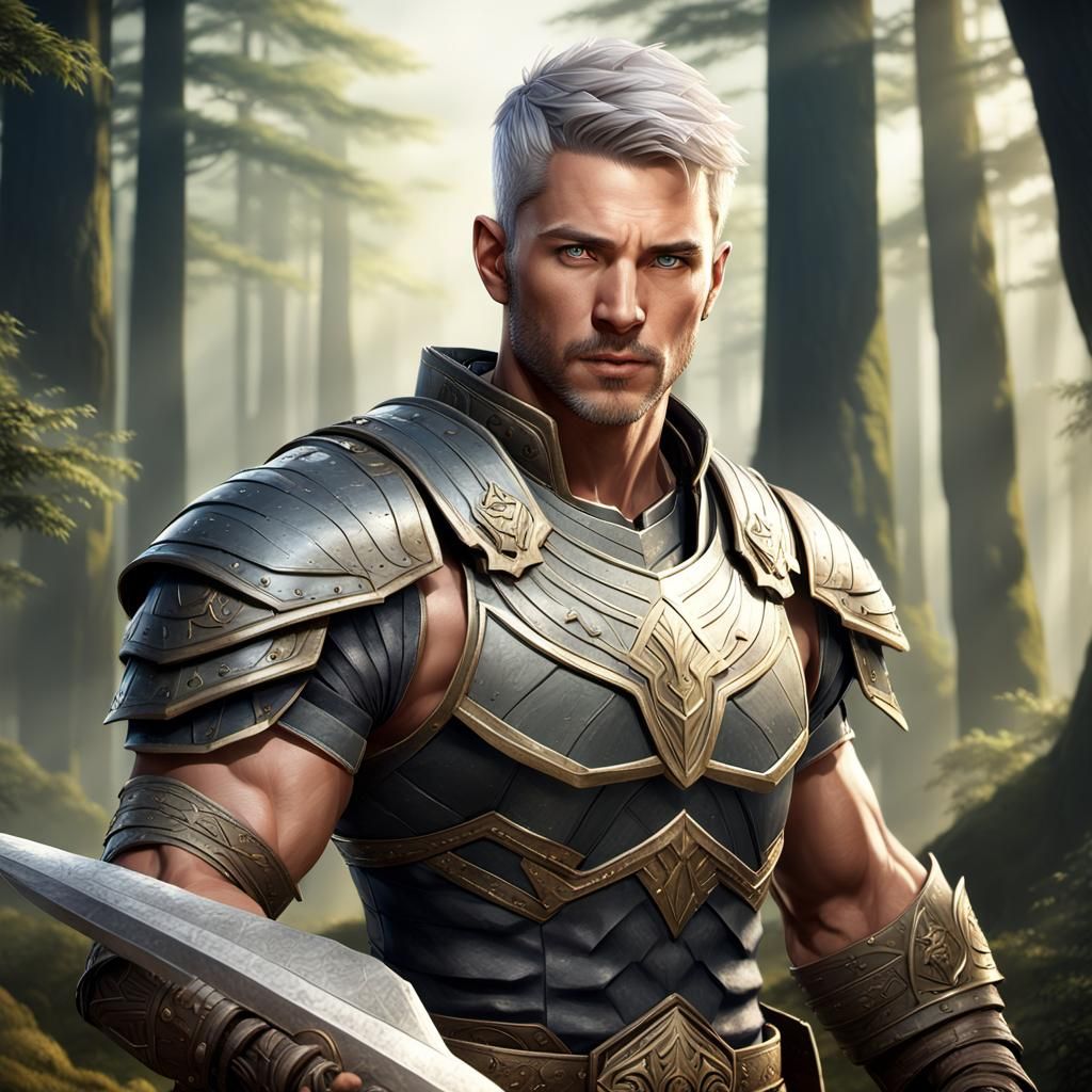 Fantasy Warrior Portrait in Detailed Matte Painting