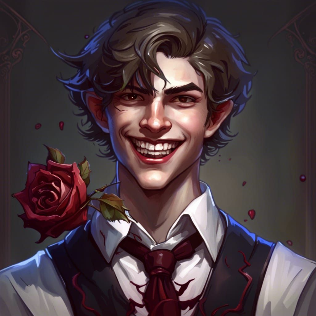 Vampire Teen Portrait in School Uniform