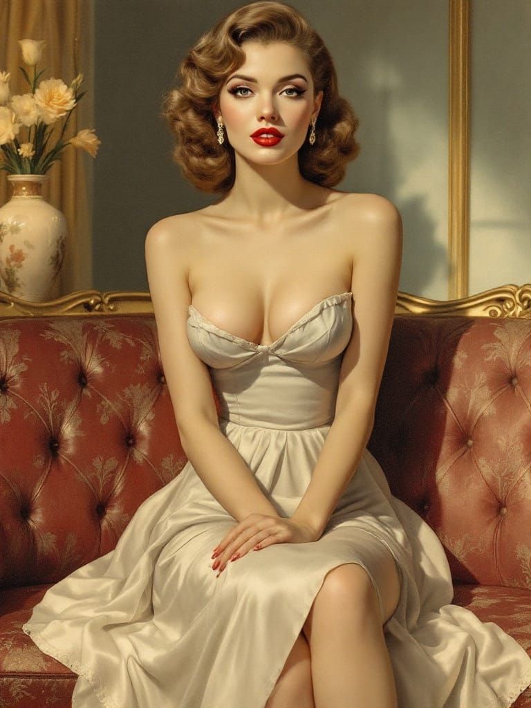 Classic 50s Pin-Up in Neoclassical Americana Style