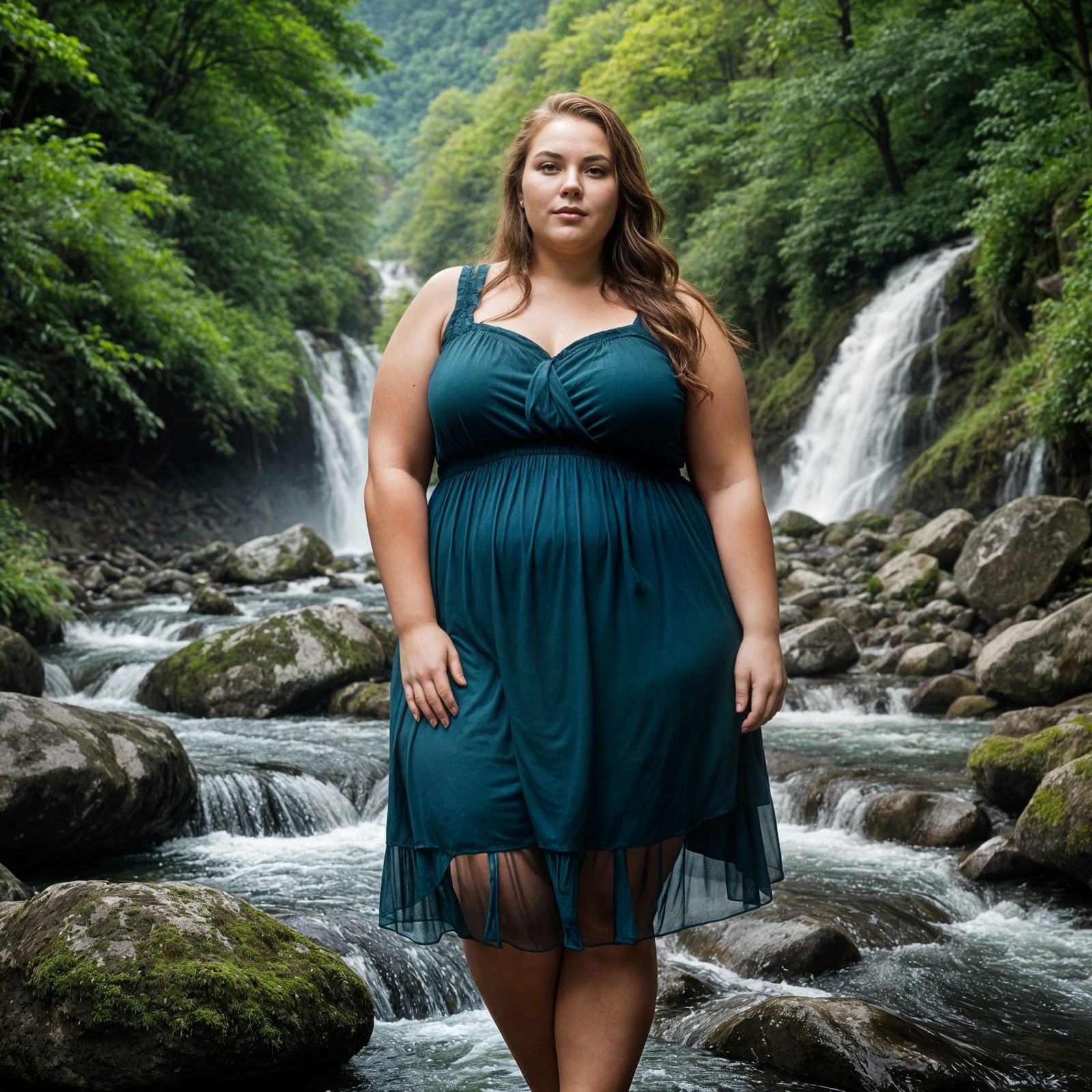 Beautiful BBW Woman in Nature