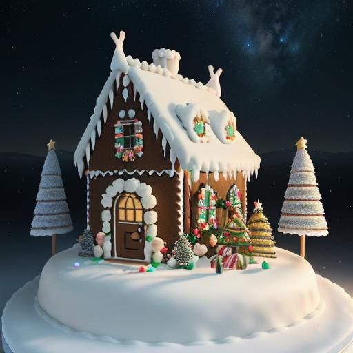 Christmas Gingerbread House Cake Art Sculpture