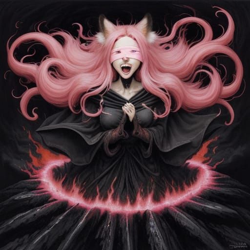 Fox-Girl Ablaze in Volcanic Hellscape