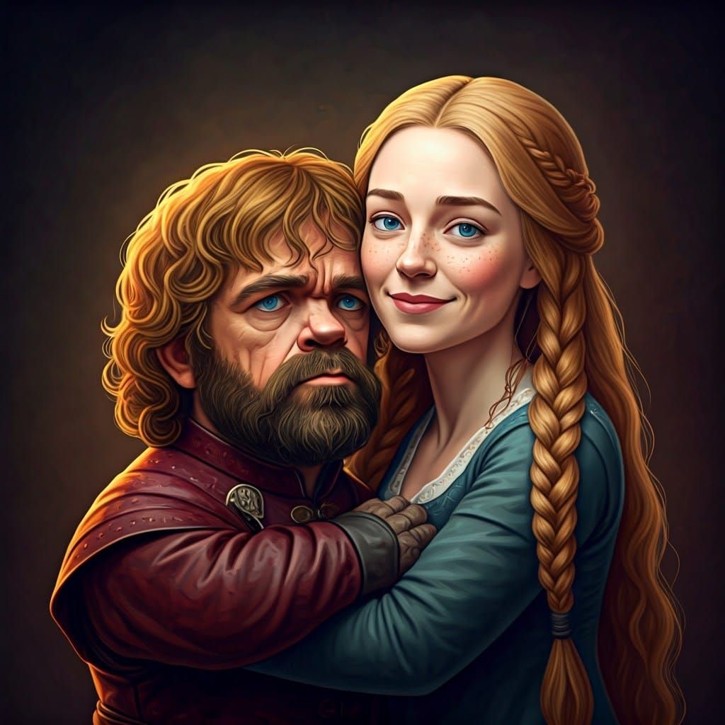 Tyrion Lannister and Lady Tysha in Vibrant Abstract Art