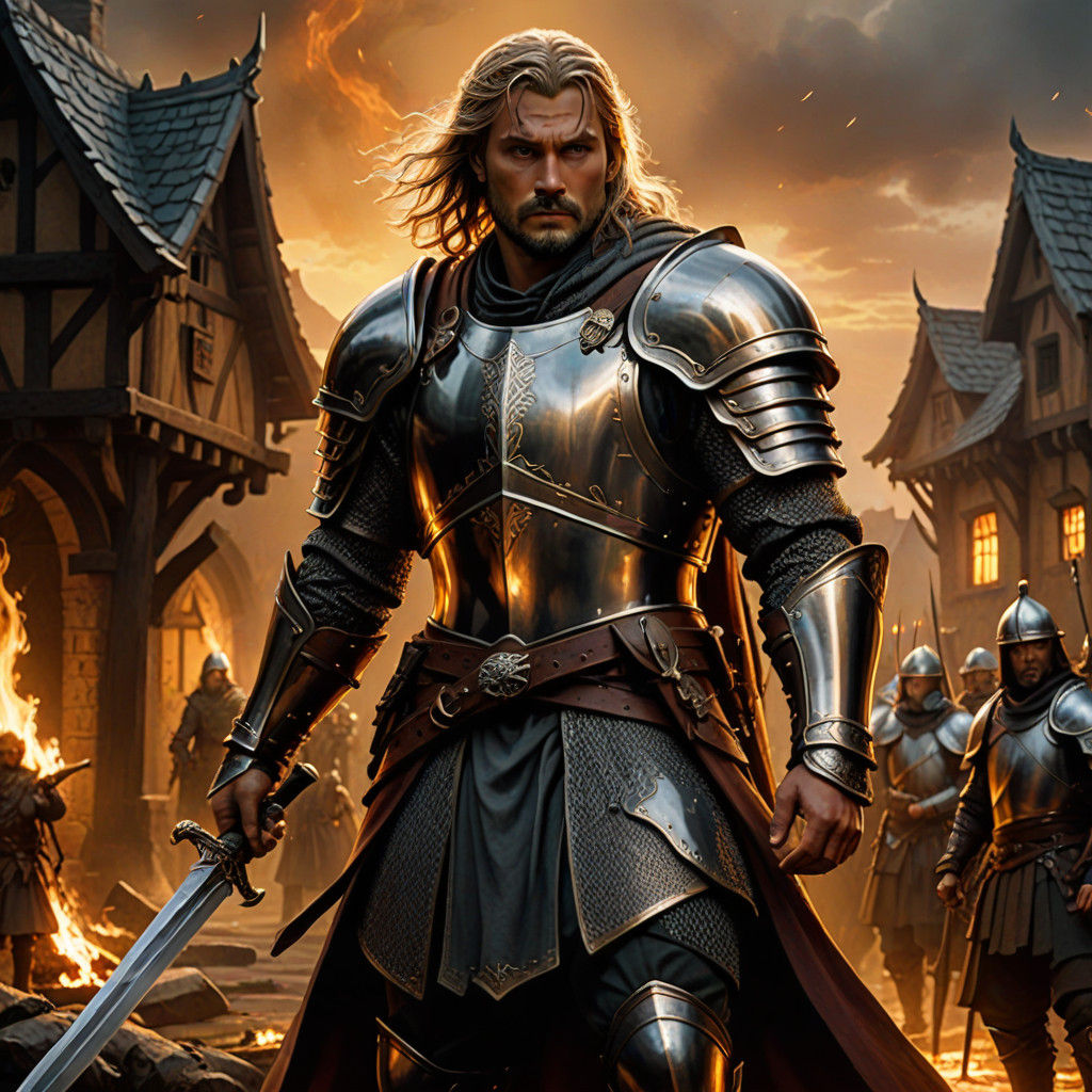 Epic Dark Fantasy Hero Eomer at Battle Ready