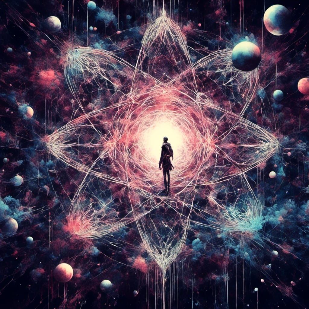 Bohr Atom Silhouette in Epic Cinematic Style