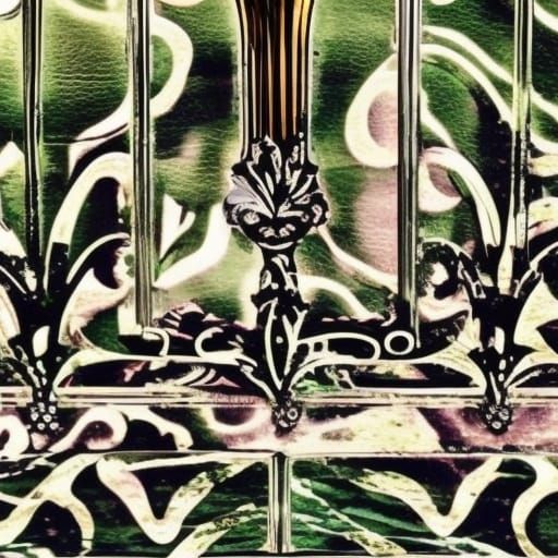 Ornate Living Room with Rose Gold Marble Art