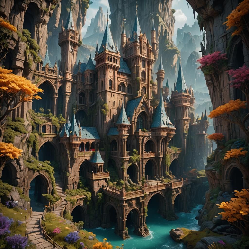 Fantastical Matte Painting in Deep Color, 8K