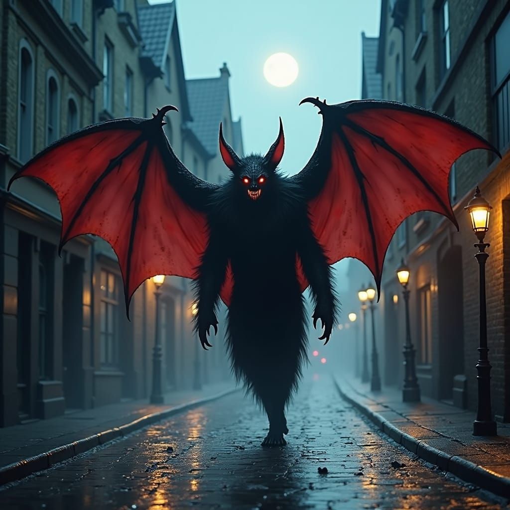 Colossal Bat Monster Emerges in Gothic Town