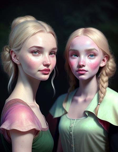 two beautiful twin sisters