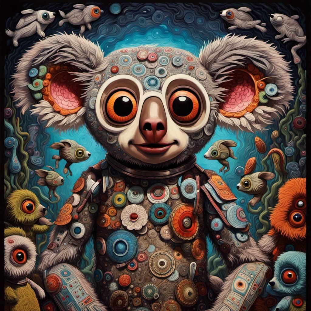 Esoteric Koala Muppet: Psychedelic Sci-Fi Art