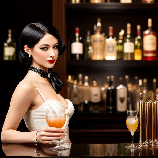Elegant Bartender in a Vintage Speakeasy