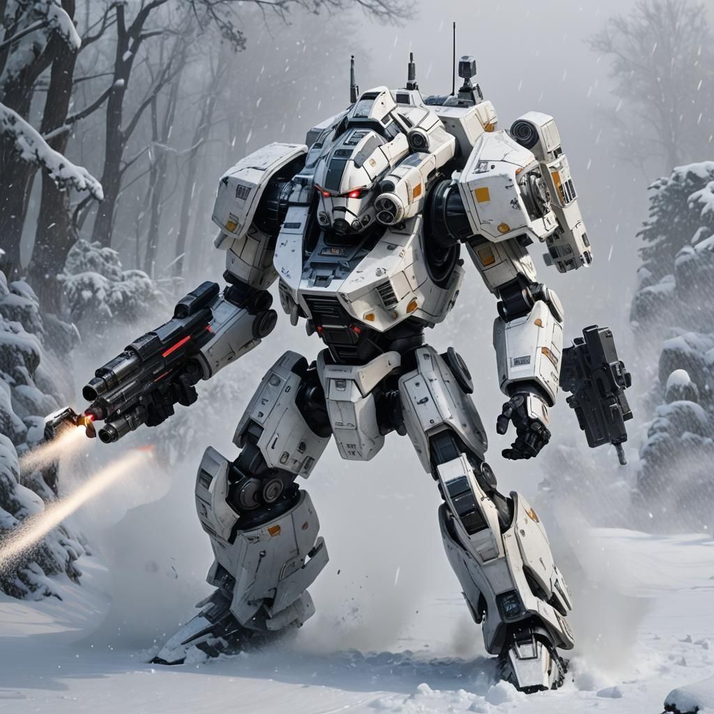 Ethereal Blizzard Landscape in Snow and Mist