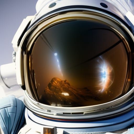 Astronaut Helmet Reflecting Space in High Resolution
