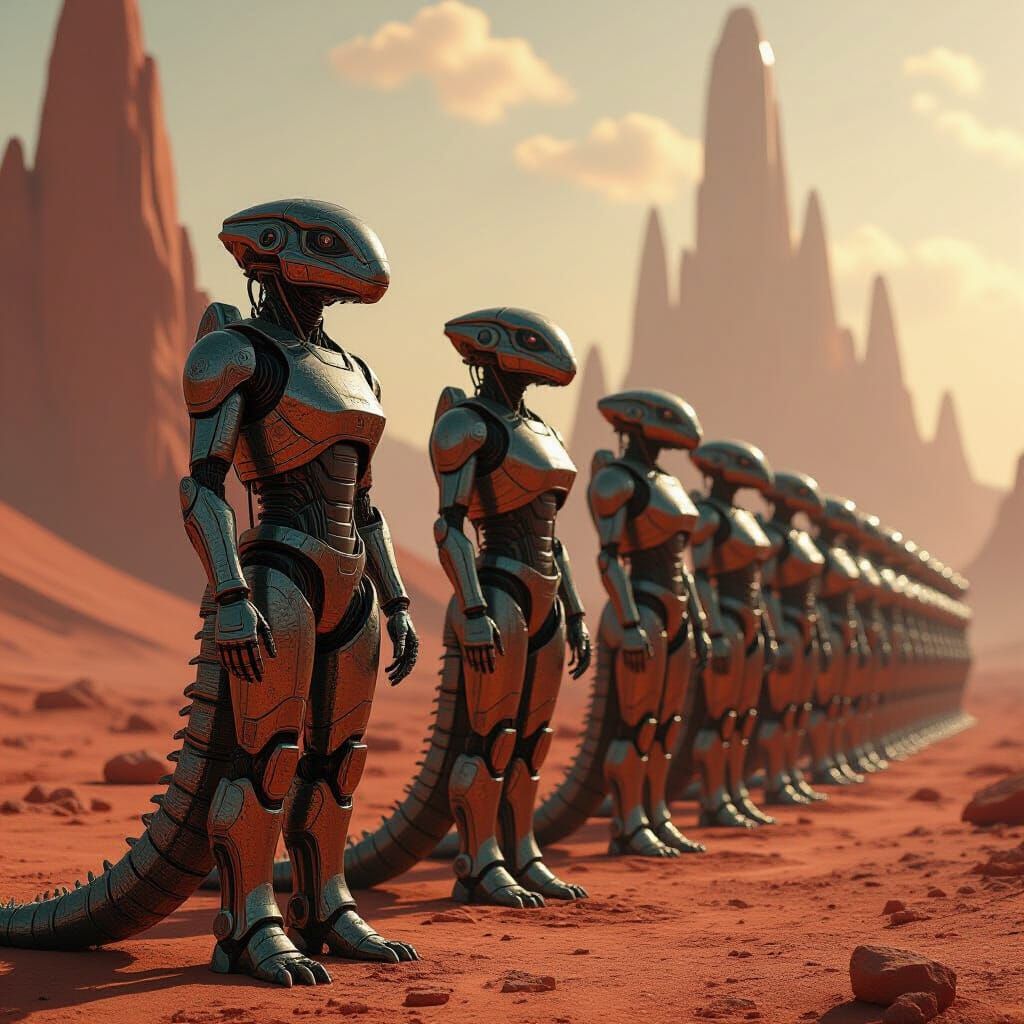 The Lizard Robot Androids freeze in place